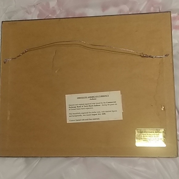 REAL and RARE 1858 five dollar note in frame - Picture 3 of 6